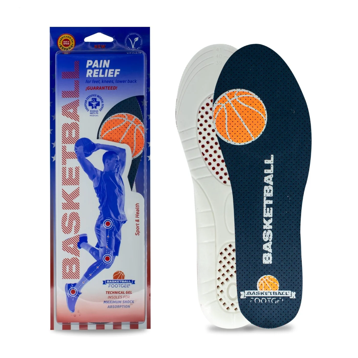 Plantillas Footgel Baloncesto vistas de frente