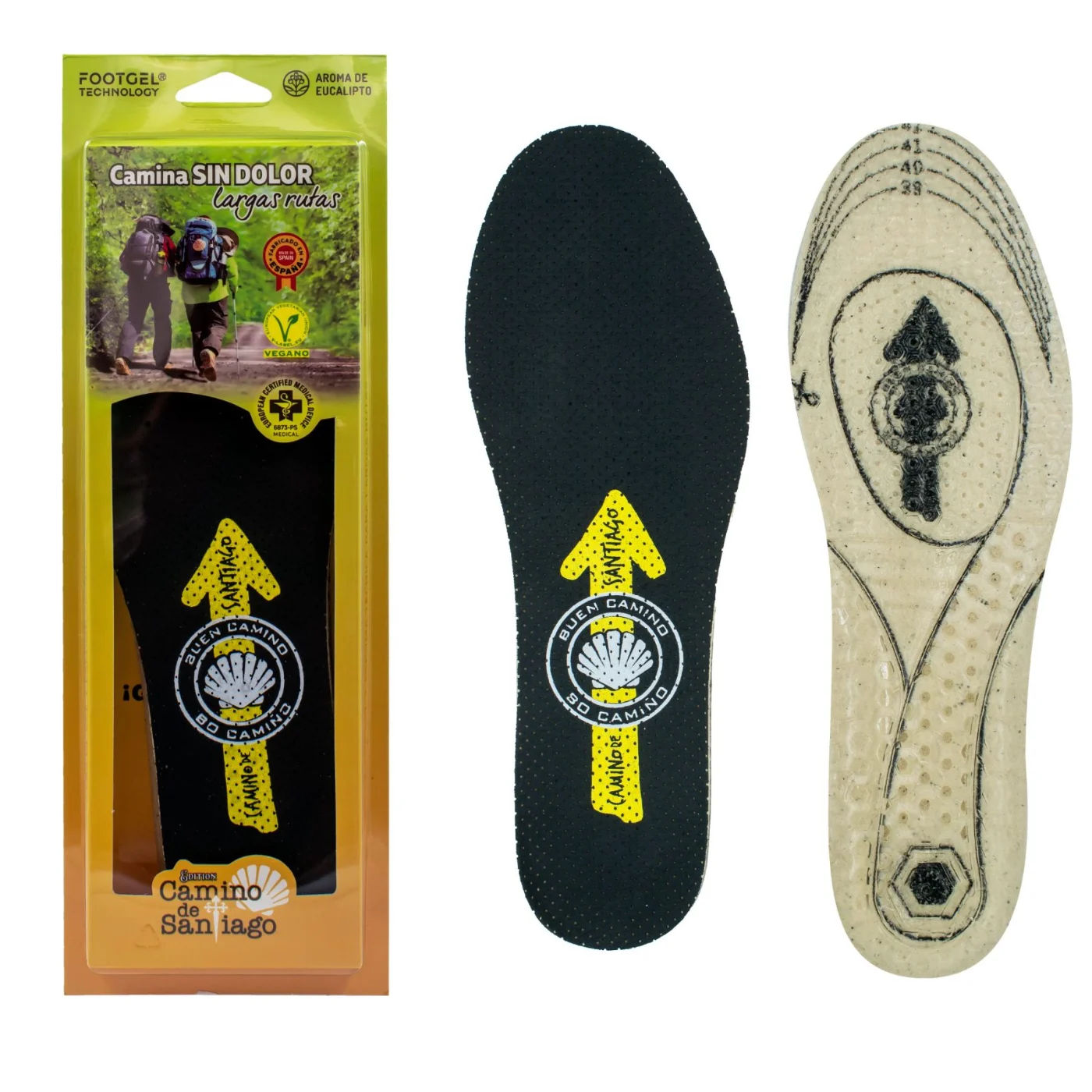 Plantillas Footgel Camino de Santiago vistas de frente