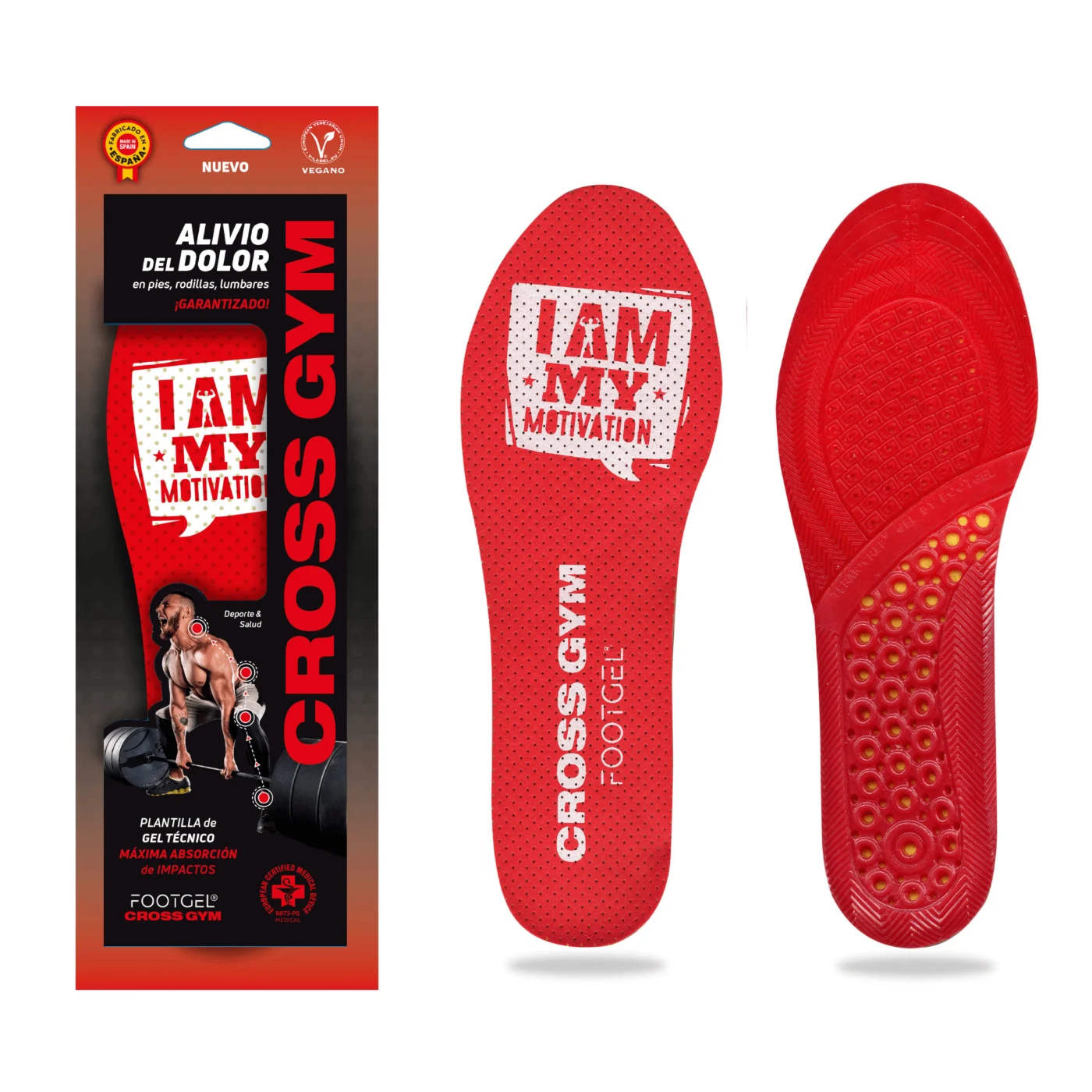 Plantillas Footgel Cross Gym vistas de frente