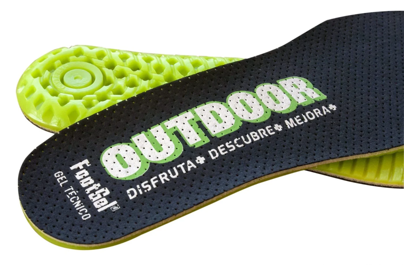 Plantillas Footgel Outdoor colocadas en el calzado