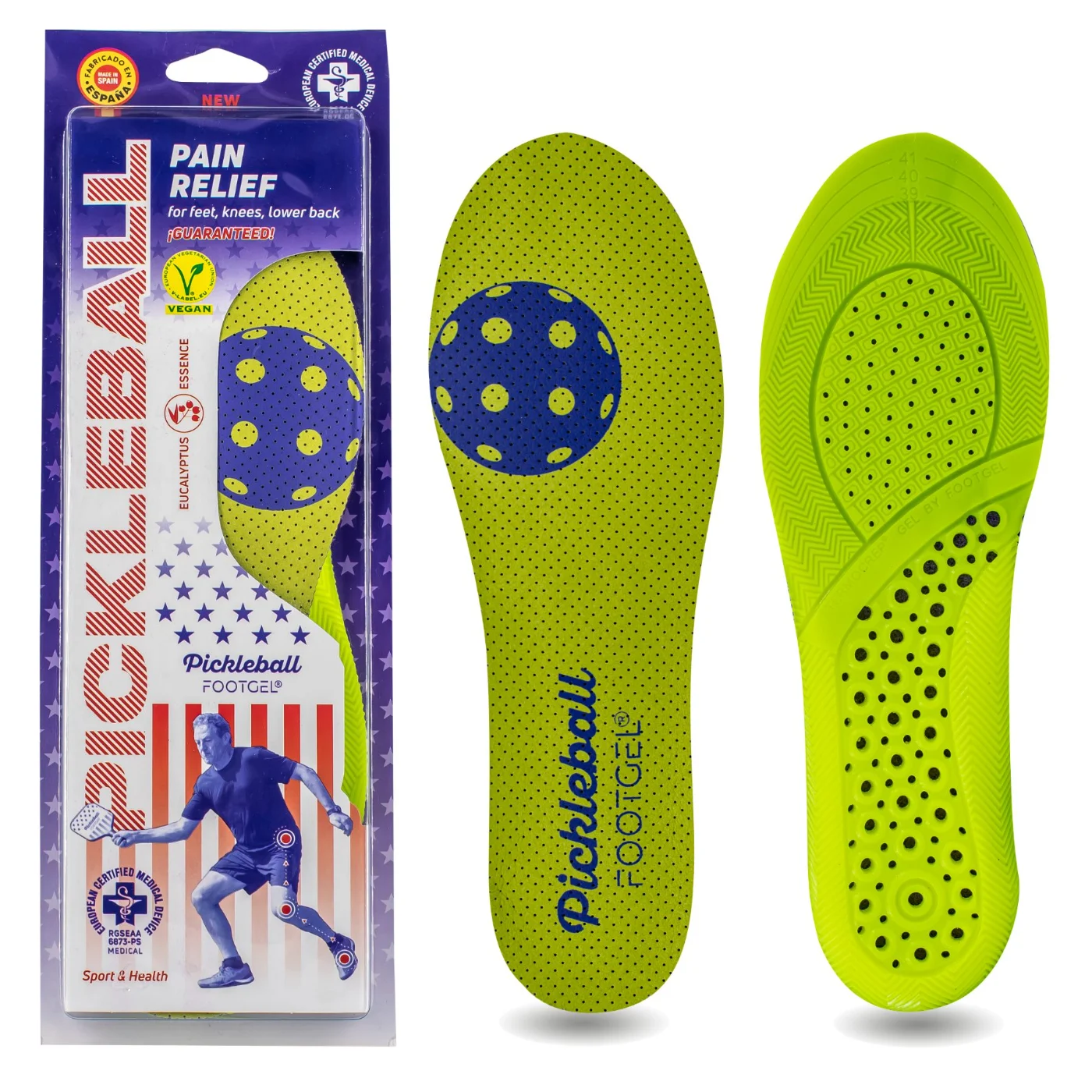 Plantillas Footgel Pickleball vistas de frente