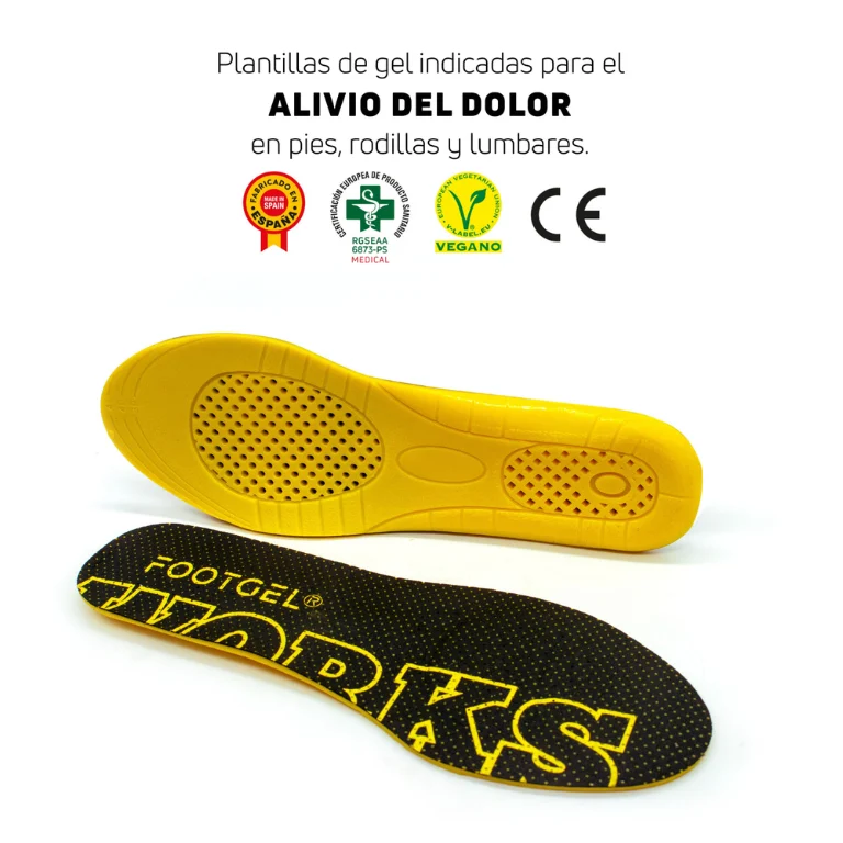 Plantillas Footgel Works colocadas en el calzado