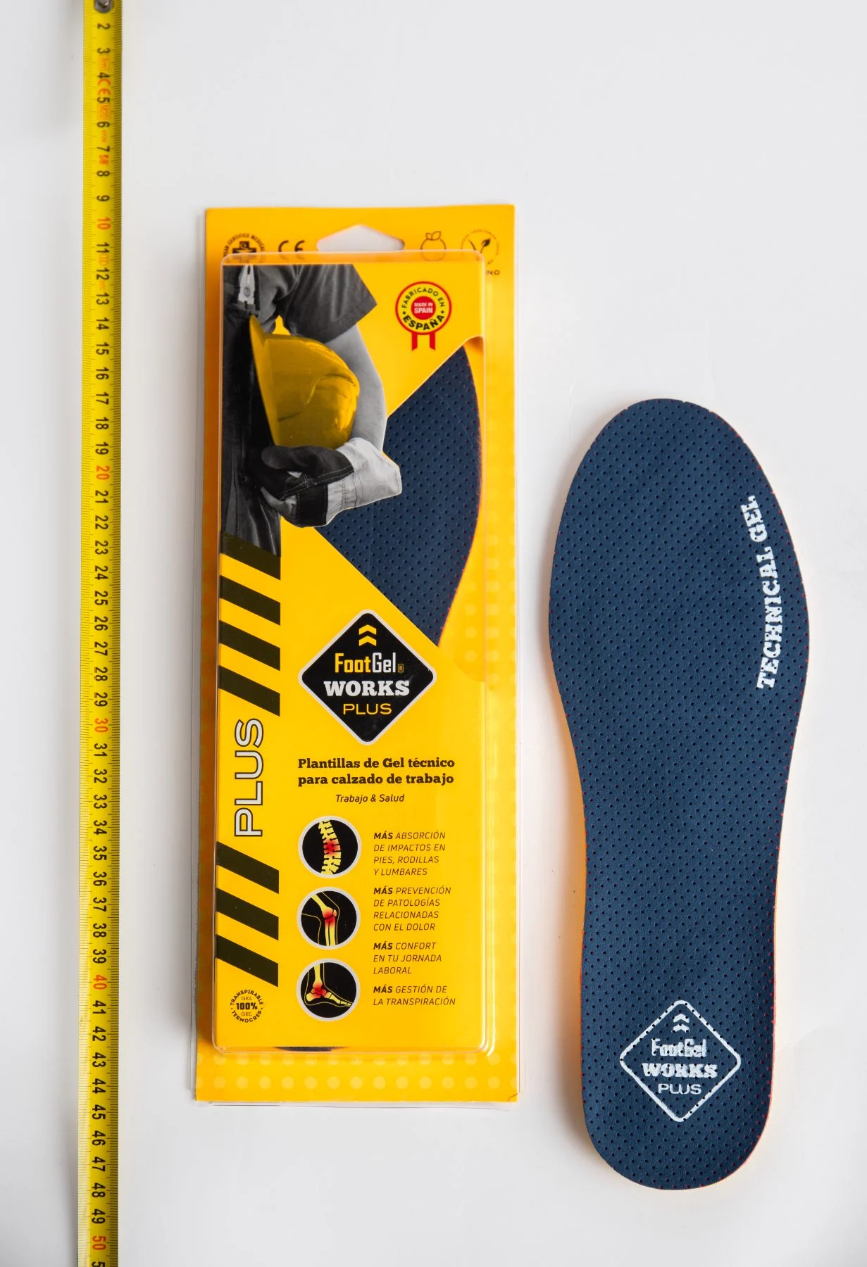 Estructura por capas de las plantillas Footgel Works Plus