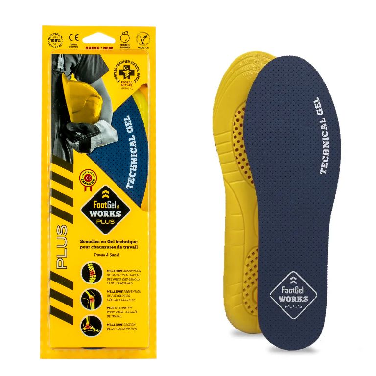 Plantillas Footgel Works Plus vistas de frente